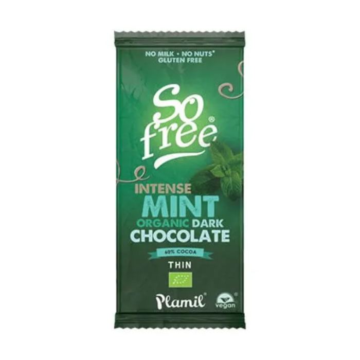 Plamil - So Free Organic Dark Chocolate Thin Bar Intense Mint, 80g