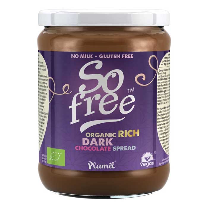 Plamil - So Free Organic Rich Dark Chocolate Spread - 1 Jar, 275g 