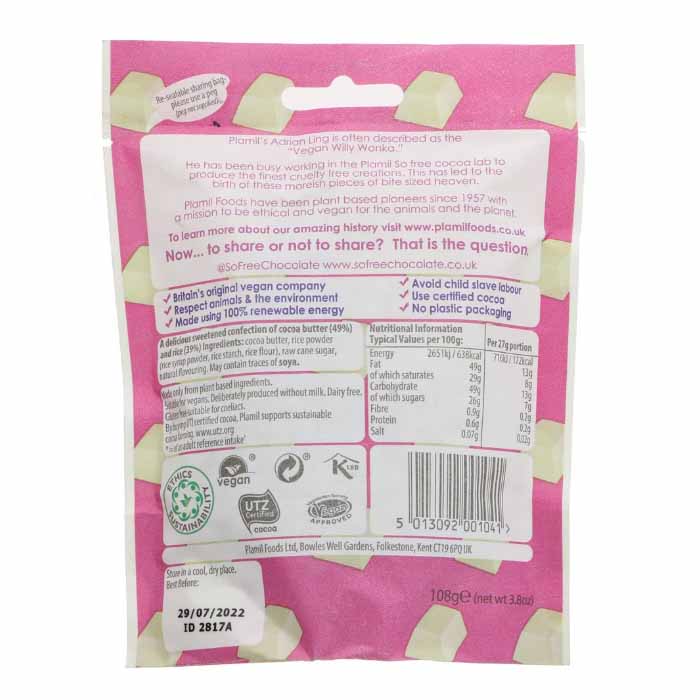 Plamil - So Free Vegan Cocoa Bites, - White (1-Pack) 108g  - back