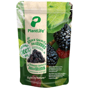 PlantLife - Organic Blackn Shotut Mulberries, 175g