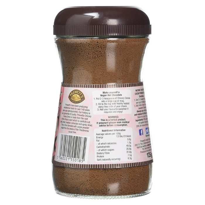Prewetts - Cocoa Chicory Drink, 125g - back