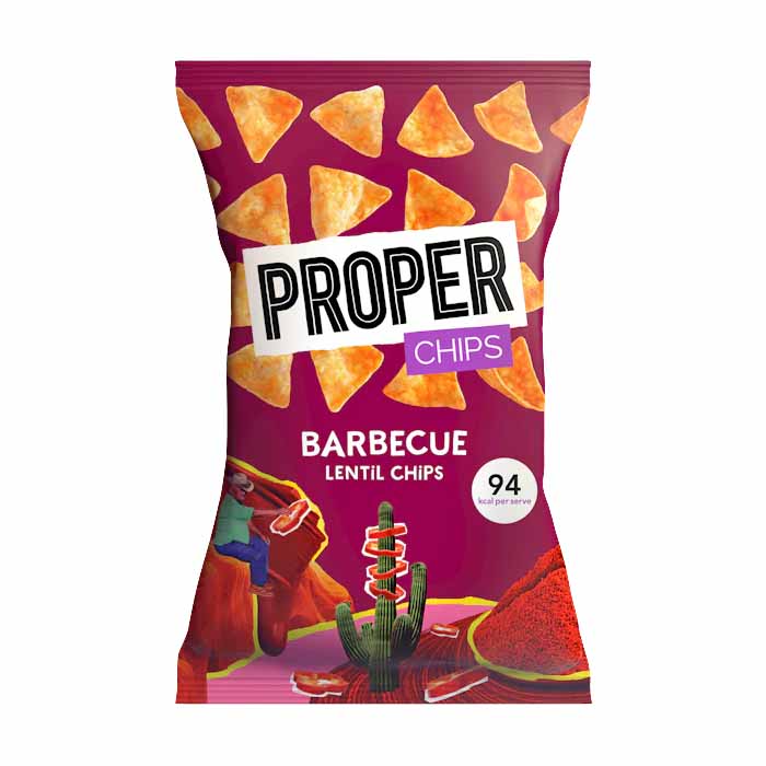 Properchips - Lentil Chips for Sharing - Barbecue, 85g