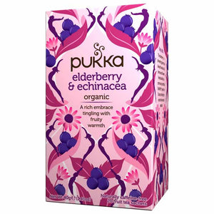 Pukka - Organic Elderberry & Echinacea Tea, 20 Bags | Pack of 4