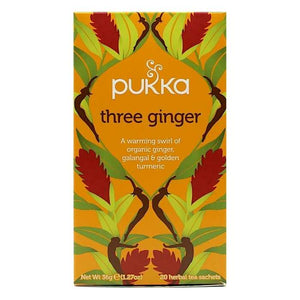 Pukka - Organic Three Ginger Herbal Tea, 20 Bags | Pack of 4