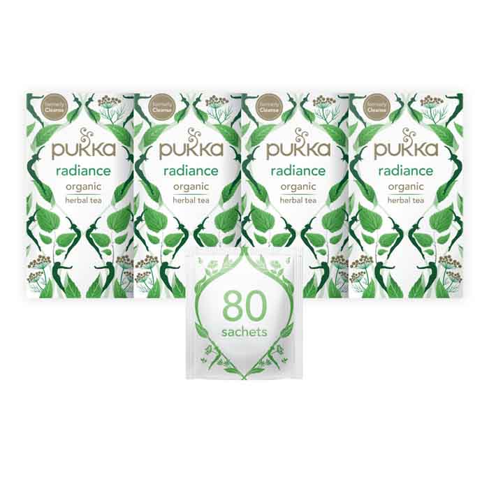 Pukka - Radiance Organic Herbal Tea, 20 Bags  Pack of 4