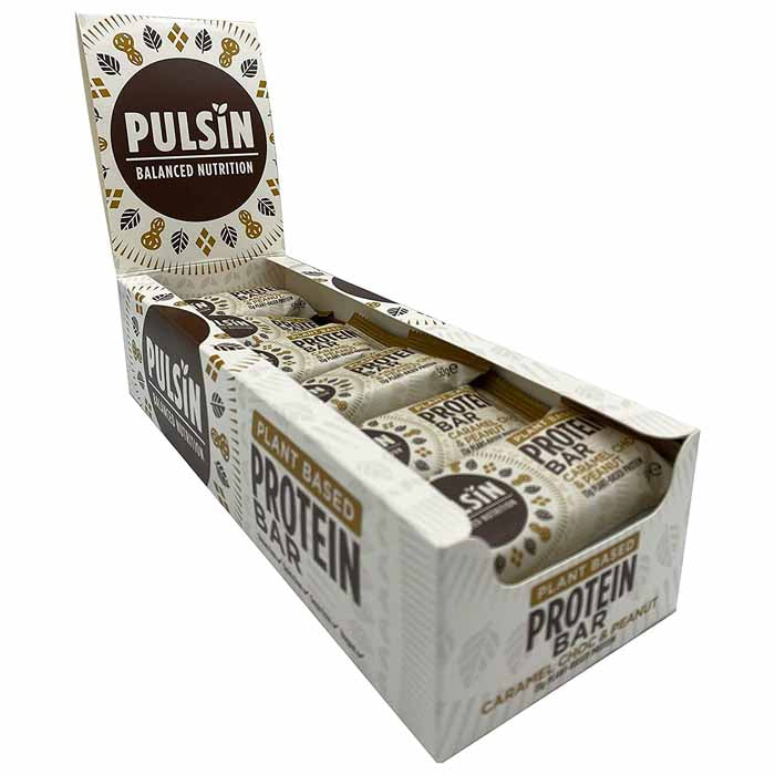 Pulsin - Caramel Choc & Peanut Protein Booster Bar - 18-Pack, 50g