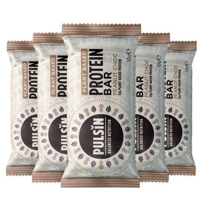 Pulsin - Peanut Choc Booster Protein Bar, 50g  Pack of 18