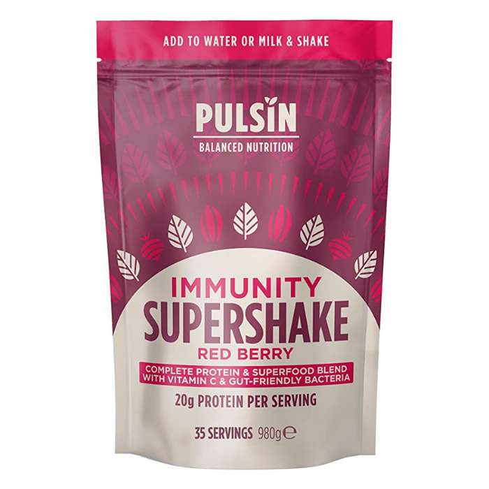 Pulsin' - Supershakes, Immunity Blend Red Berry - 980g - Front