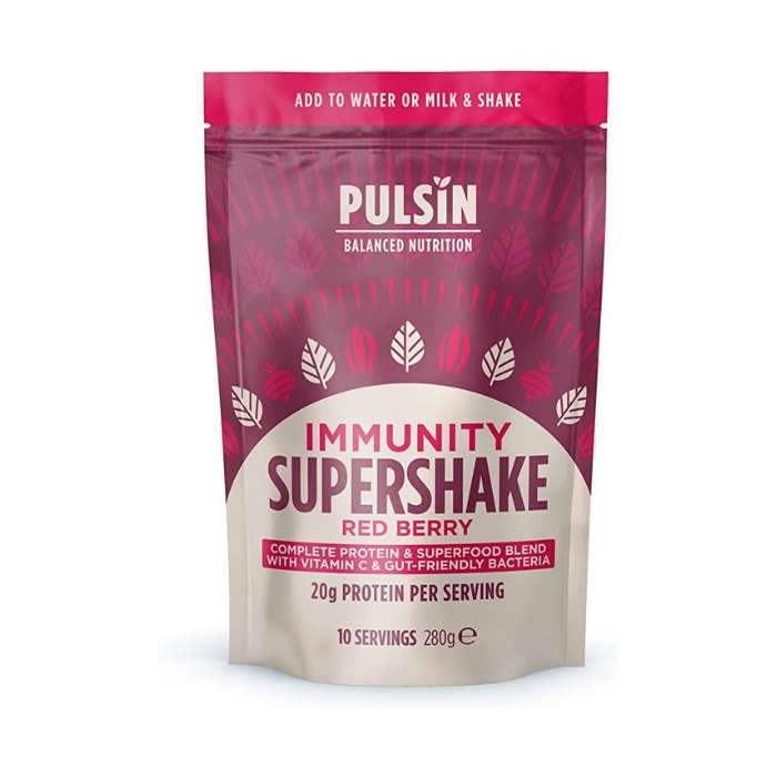 Pulsin' - Supershakes, Immunity Red Berry - 280g - Front
