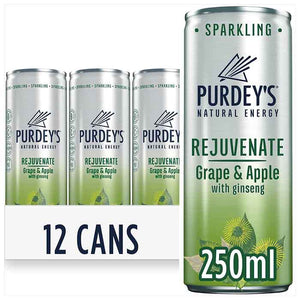 Purdeys - Rejuvenate Natural Energy Drink (Can), 250ml | Pack of 12