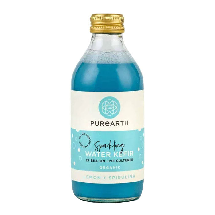 Purearth - Organic Sparkling Water Kefir - Lemon + Spirulina ,270ml