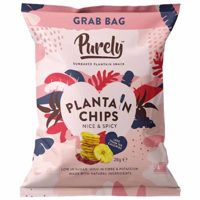 Purely - Plantain Chips - Nice & Spicy ,28g(1-Pack)