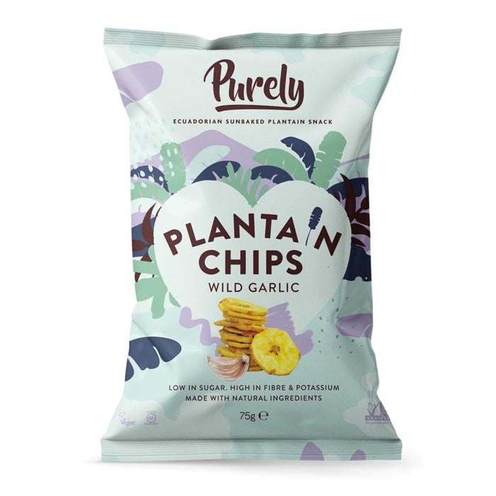 Purely - Plantain Chips - Wild Garlic,75g(1-Pack)
