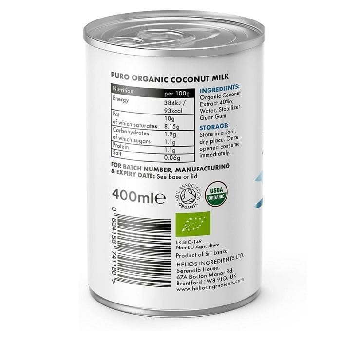 Puro - Organic Coconut Milk, 400ml - back