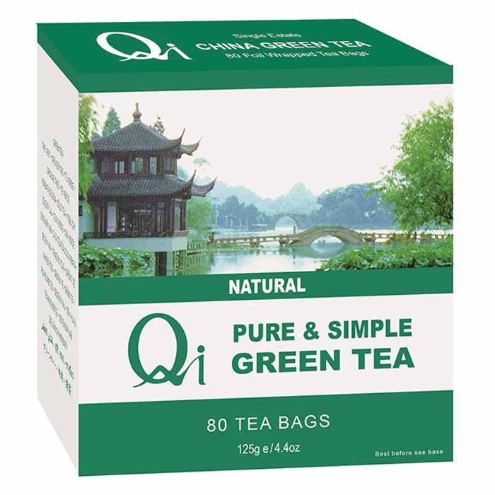 Qi - Pure & Simple Green Tea, 80 Bags