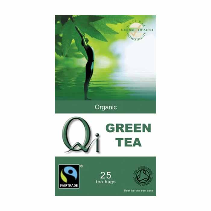 Qi Organic - Organic Green Tea, 25 Bags  Pack of 6