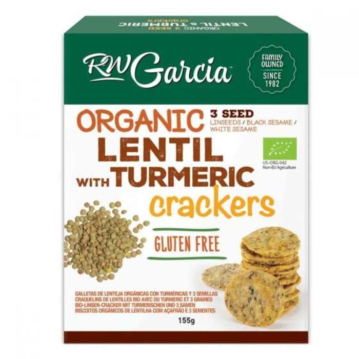 R.W Garcia - Organic Lentil & Turmeric Crackers, 155g