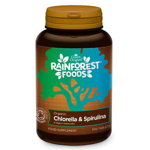 Rainforest Foods - Organic Chlorella & Spirulina 500mg, 300 Tablets