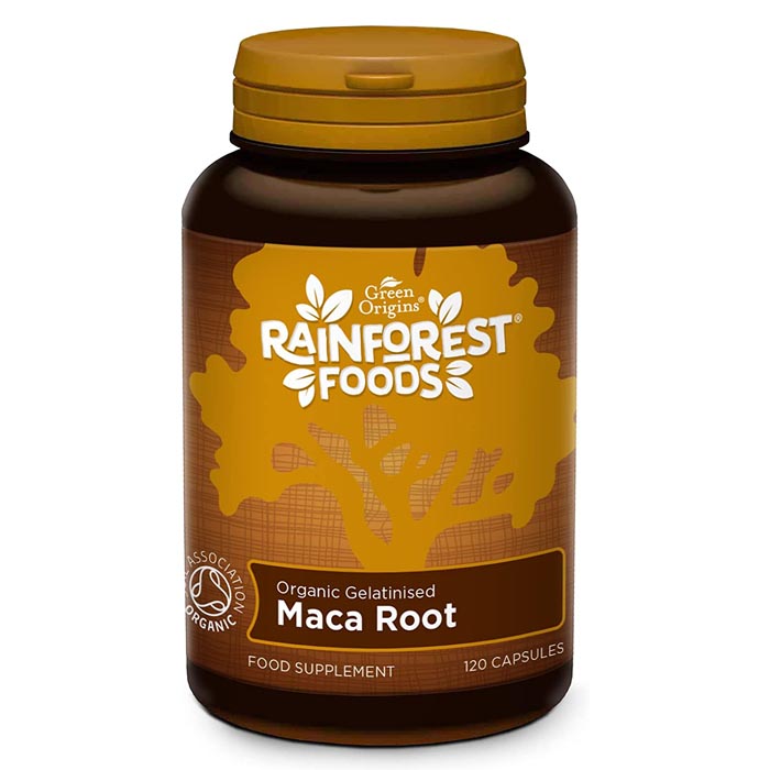 Rainforest Foods - Organic Gelatinised Maca Capsules 500mg, 120 Capsules