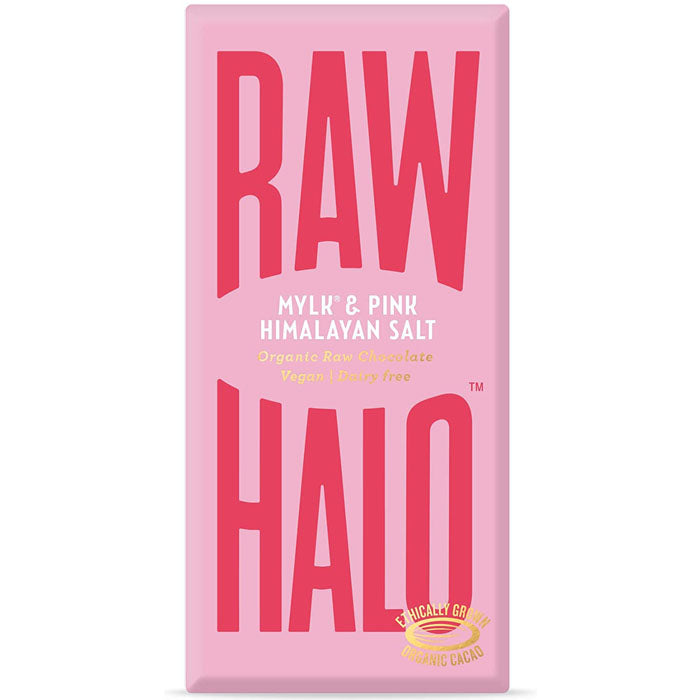 Raw Halo - Organic Mylk Raw Chocolate - Mylk + Pink Himalayan Salt (70g) 1 Bar