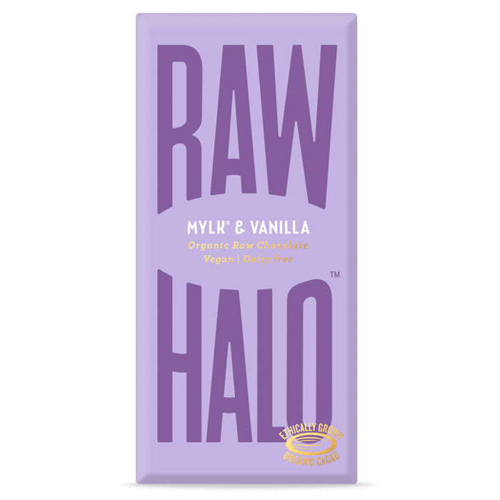 Raw Halo - Organic Mylk Raw Chocolate - Mylk & Vanilla (70g) 1 Bar