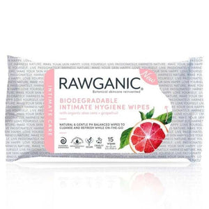 Rawganic - Biodegradable Intimate Hygiene Wipes, 15 Wipes