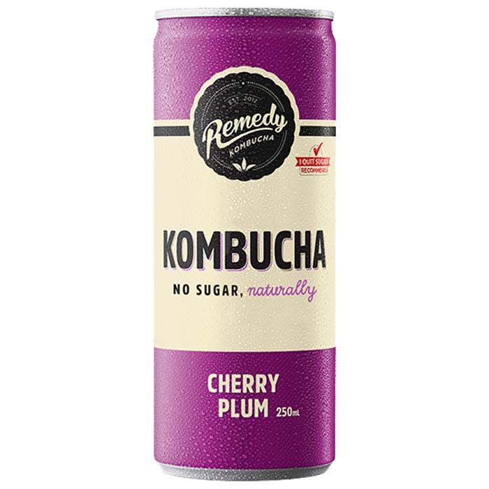 Remedy - Kombucha Can - Cherry Plum, 250ml