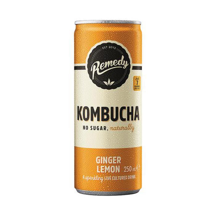 Remedy - Kombucha Can - Ginger Lemon, 250ml