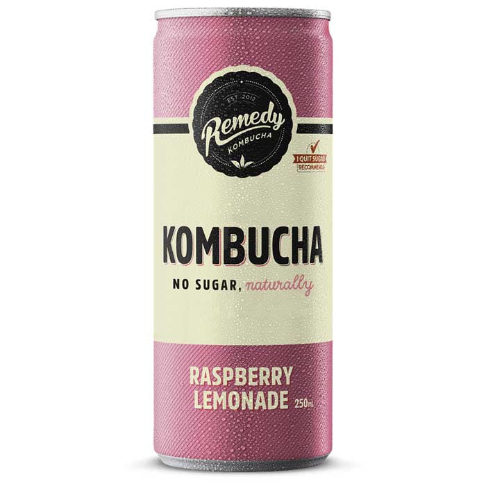 Remedy - Kombucha Can - Raspberry Lemonade, 250ml