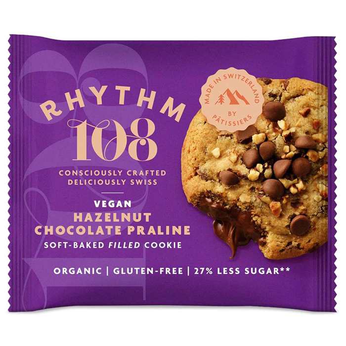 Rhythm108 - Organic Soft Filled Cookie Chocolate Hazelnut Ganache, 50g