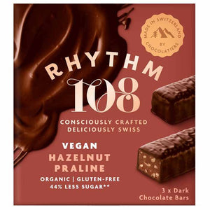 Rhythm108 - Organic Swiss Chocolate Bar Hazelnut Praline Mutlipack, 3x33g | Multiple Options