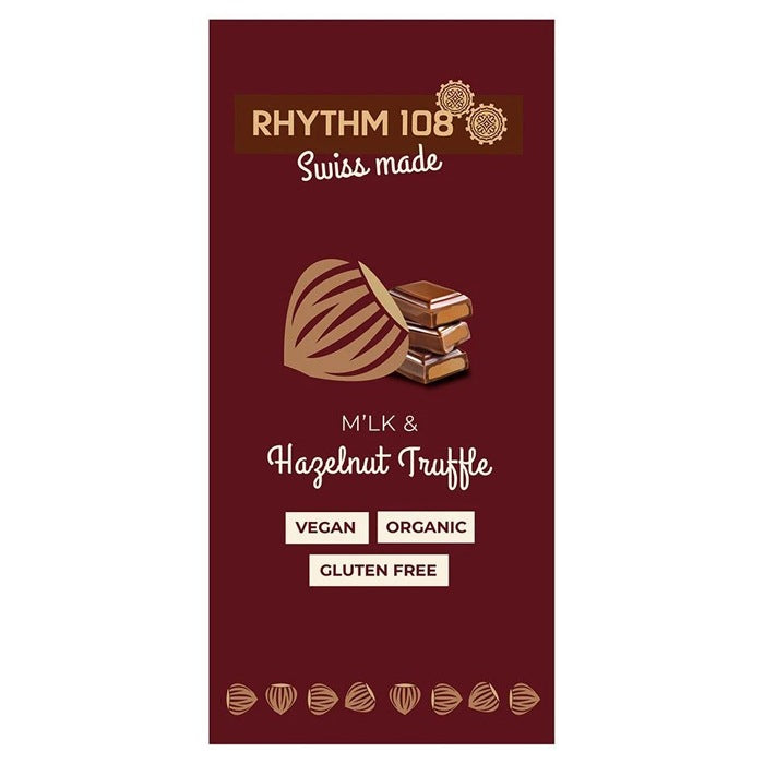 Rhythm108 - Organic Swiss Chocolate Bar Hazelnut Truffle Filling, 100g