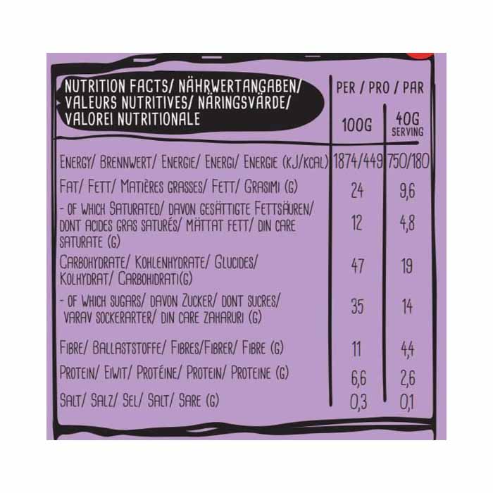Rookies - Choc Chip & Hazelnut Cookie, 40g  - 18 Pack - Back