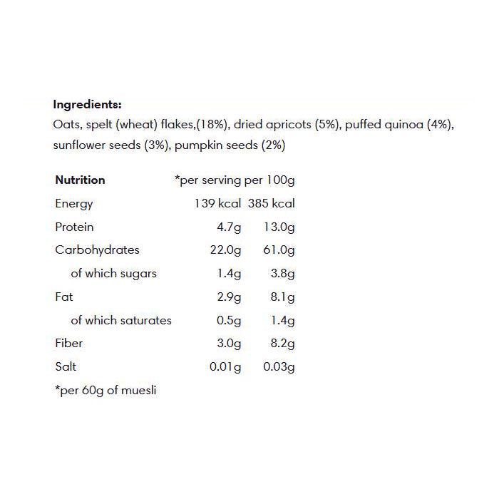 Rude Health - Low Sugar Spelt & Quinoa Muesli, 400g - back