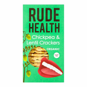 Rude Health - Organic Chickpea & Lentil Crackers, 120g | Pack of 8
