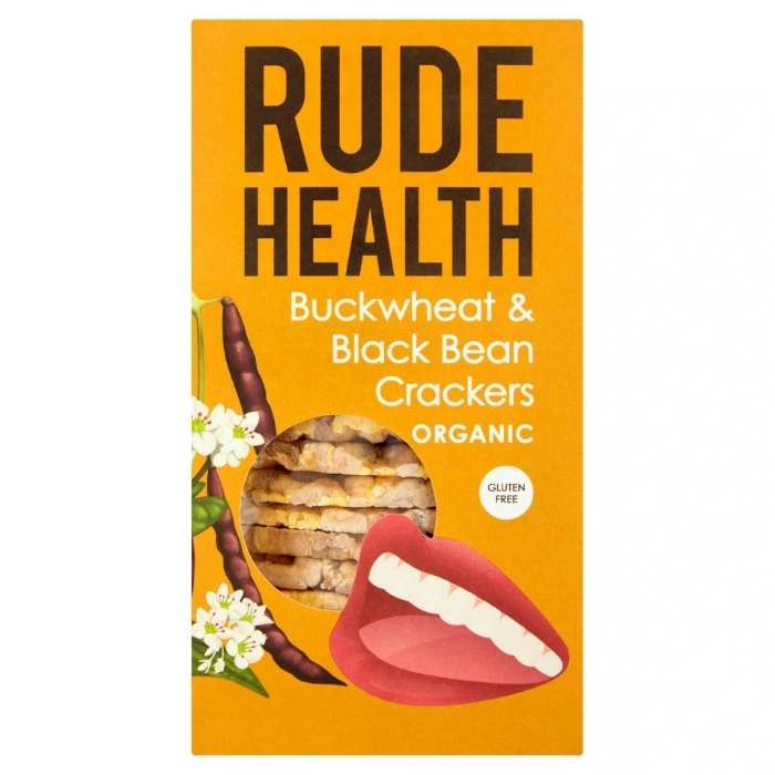 Rude Health - Organic Crackers Buckwheat & Black Bean (120g) - front