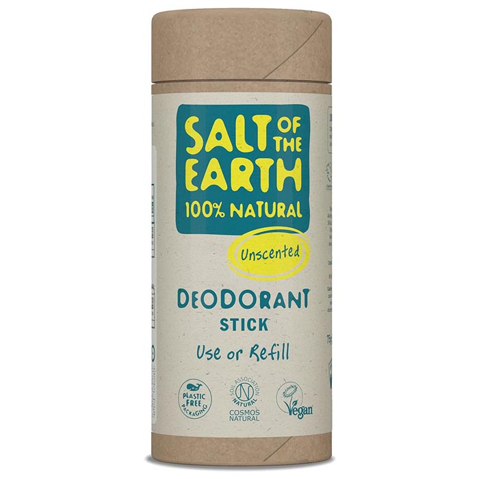 Salt Of The Earth - Natural Deodorant Refill or Use Stick - Unscented, 75g