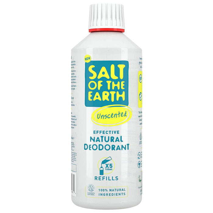 Salt Of The Earth - Natural Deodorant Spray Refills - Unscented, 500ml 