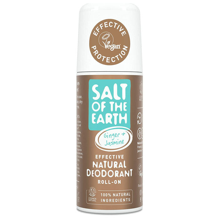 Salt Of The Earth - Natural Roll On Deodorants - Ginger & Jasmine, 75ml