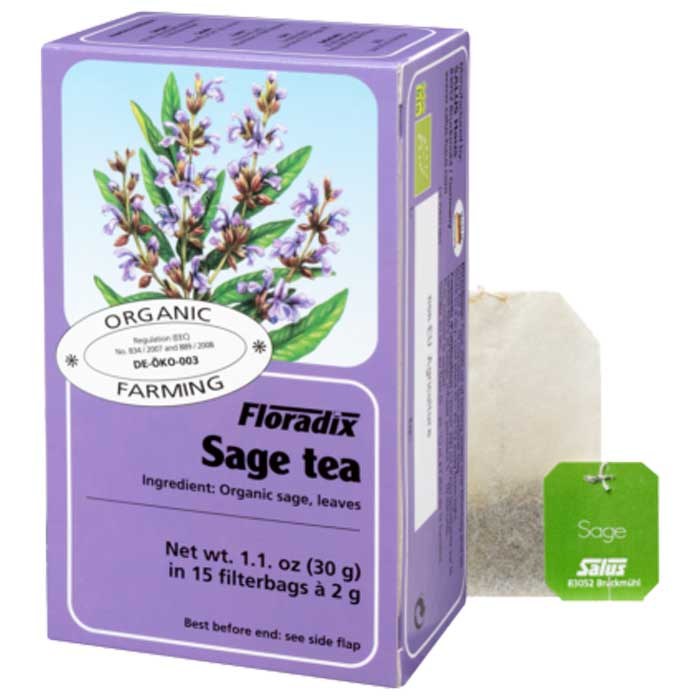 Salus Haus - Organic Sage Herbal Tea, 15 Bags - back