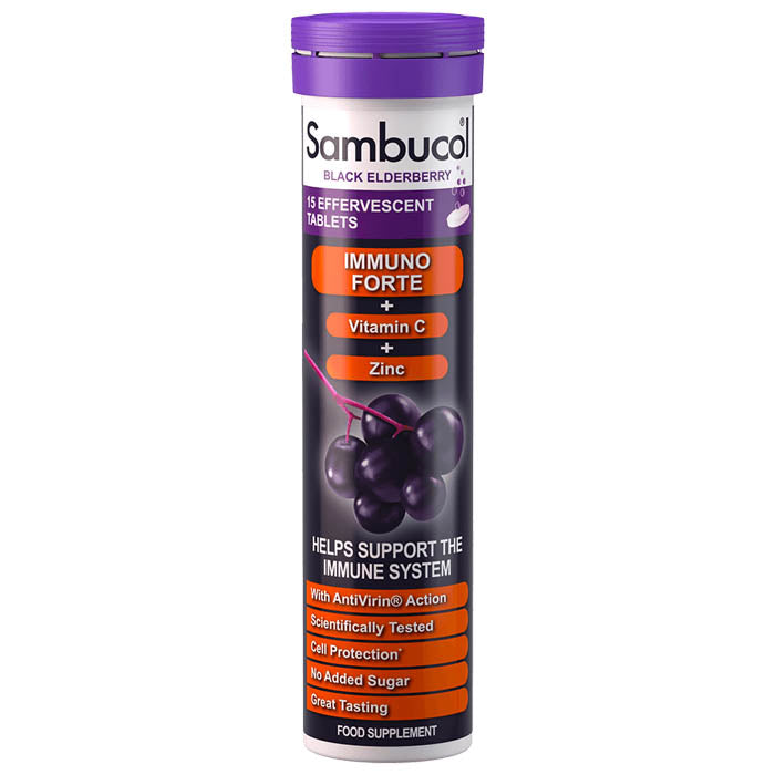 Sambucol Black Elderberry - Immuno Forte Effervescent Tablets, 15 tablets