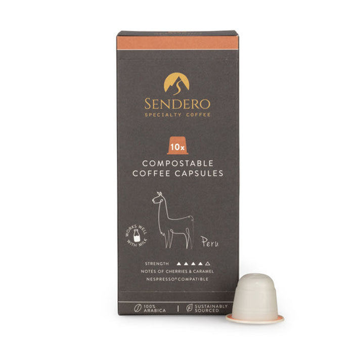 Sendero Specialty Coffee - Compostable Coffee - Peru, 10 capsules