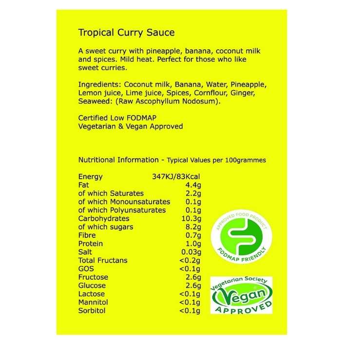 Slightly Different - Tropical Curry Sauce, 260g - back