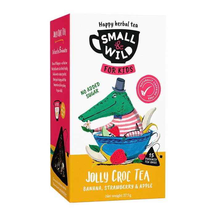 Small & Wild - Fruit Tea for Kids - Jolly Croc Banana & Strawberry, 15 Bags