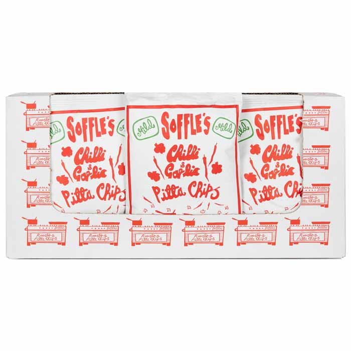 Soffle's - Pitta Chips, Chilli & Garlic Mild (165g) 9 Pack