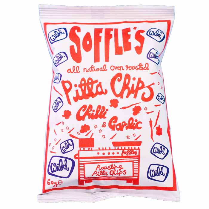 Soffle's - Pitta Chips , Chilli & Garlic Wild (60g)