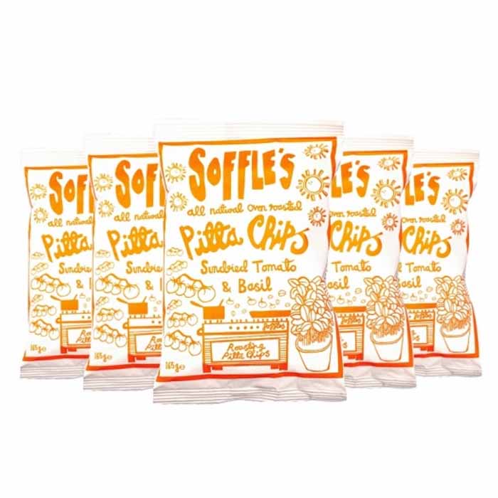 Soffle's - Pitta Chips, Sundried Tomato & Basil (165g) 9 Pack