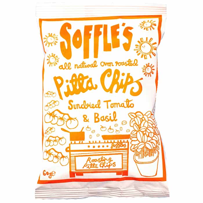 Soffle's - Pitta Chips, Sundried Tomato & Basil (60g)