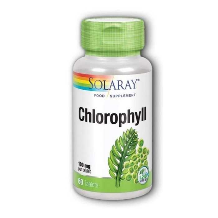 Solaray - Chlorophyll 100mg, 60 capsules - Front