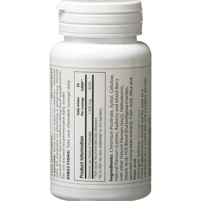 Solaray - Chromium Picolinate 1000mcg, 100 Lozengers back